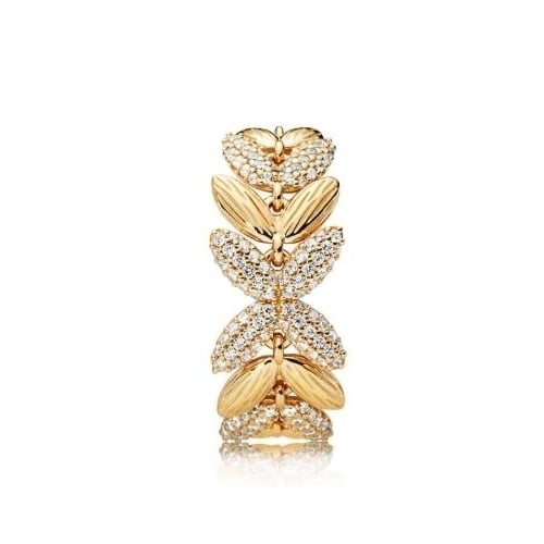 ring S Fashion style plated Popular style ring dazzling wheat grain elegant temperament wheat ear soft ring Image 2