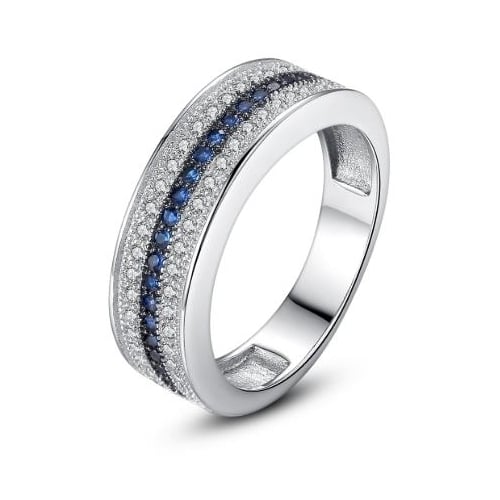 Blue white Artificial zircon engagement ring Image 1