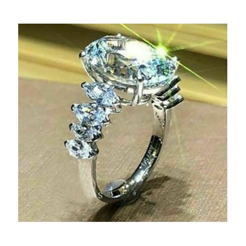 Super large Artificial zircon temperament womens ring ring Image 2