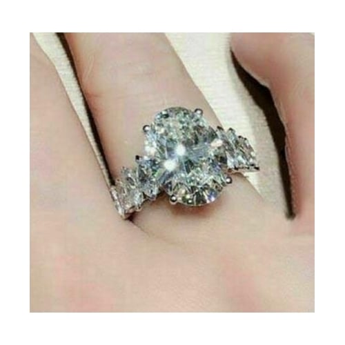 Super large Artificial zircon temperament womens ring ring Image 3