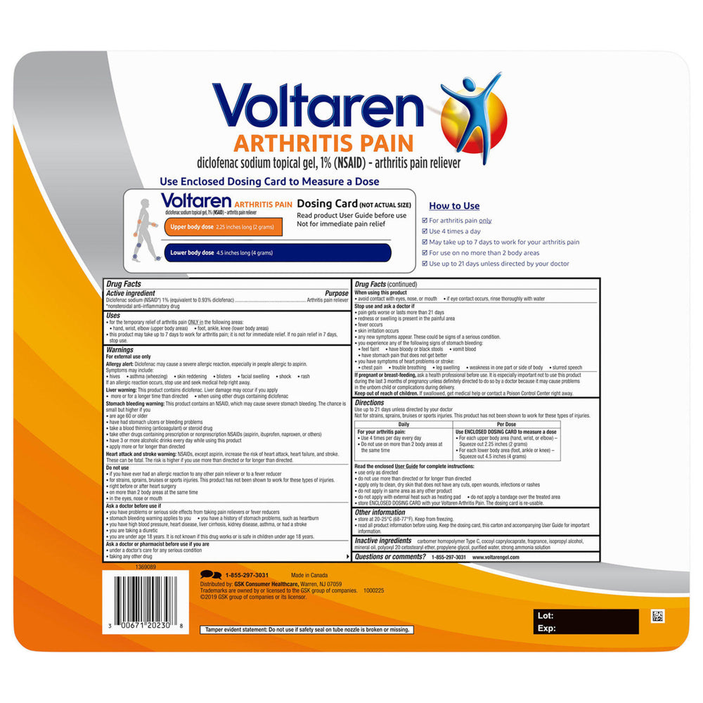 Voltaren Topical Arthritis Pain Relief Gel (5.3 oz. 2 pk.+ 1.7 oz.) Image 2