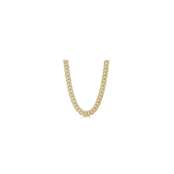 Diamond Cuban Link Micro Choker Chain (8mm)18k Yellow Gold Filled High Polish Finsh Image 2