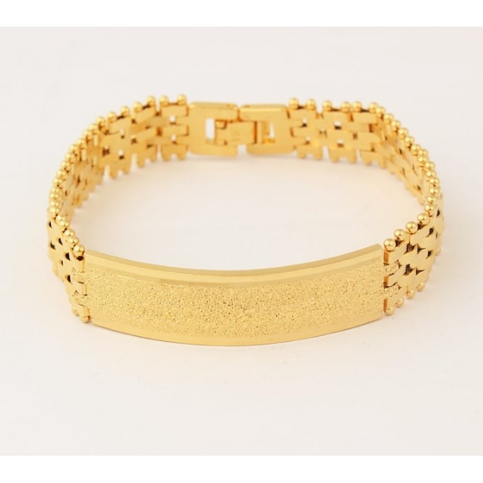 18k Yellow Gold Filled High Polish Finsh Unisex Rolex band ID Bracelet Image 2