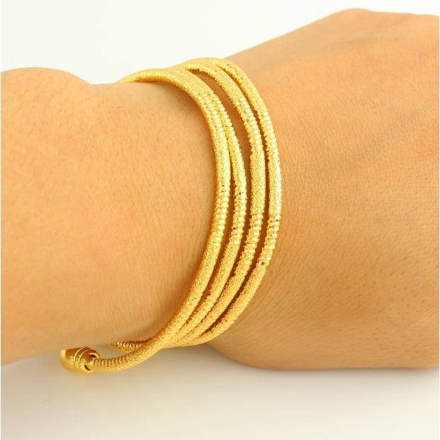 18k Yellow Gold Filled High Polish Finsh COCO Head Bangles Image 2