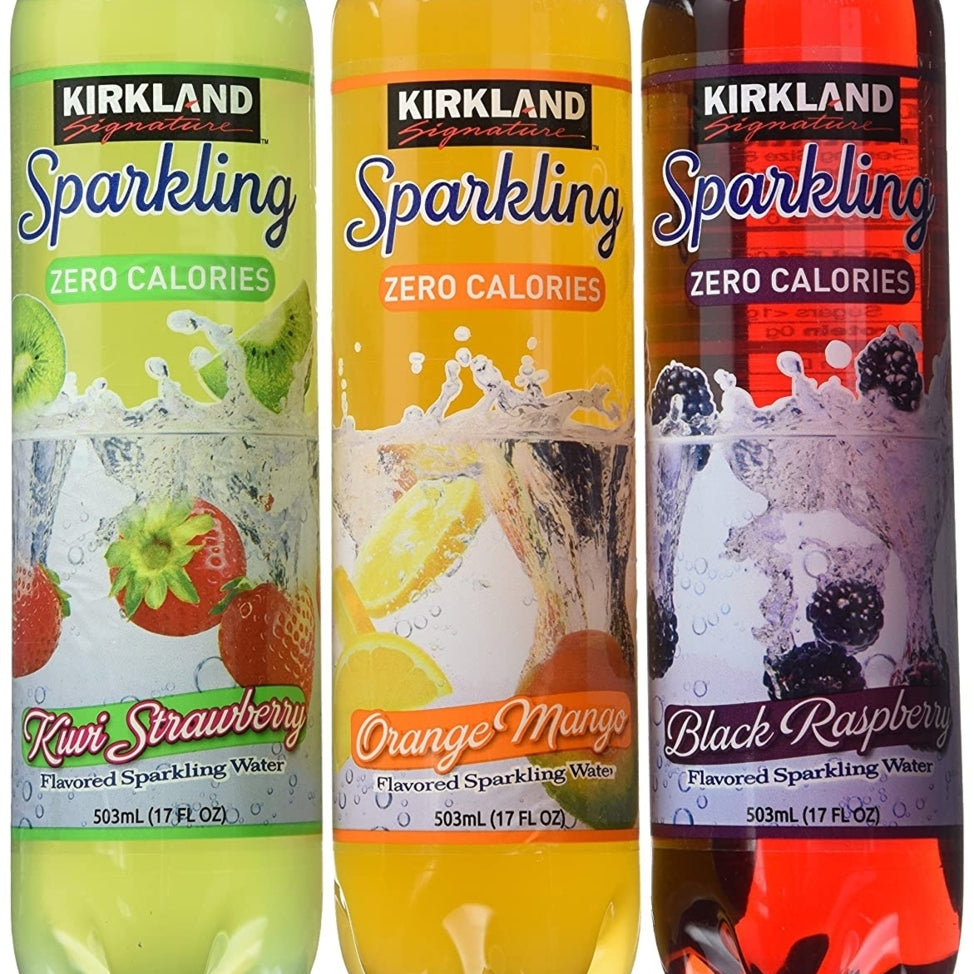 Kirkland Signature Sparkling Water Bottle Variety 24 Pack Image 1