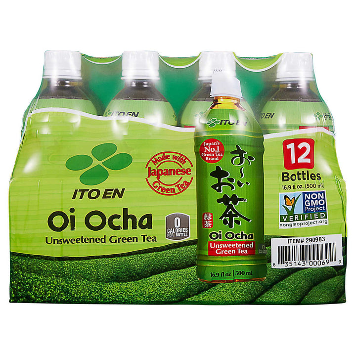 Ito En Oi Ocha Unsweetened Green Tea 16.9 Fluid Ounce (Pack of 12) Image 1