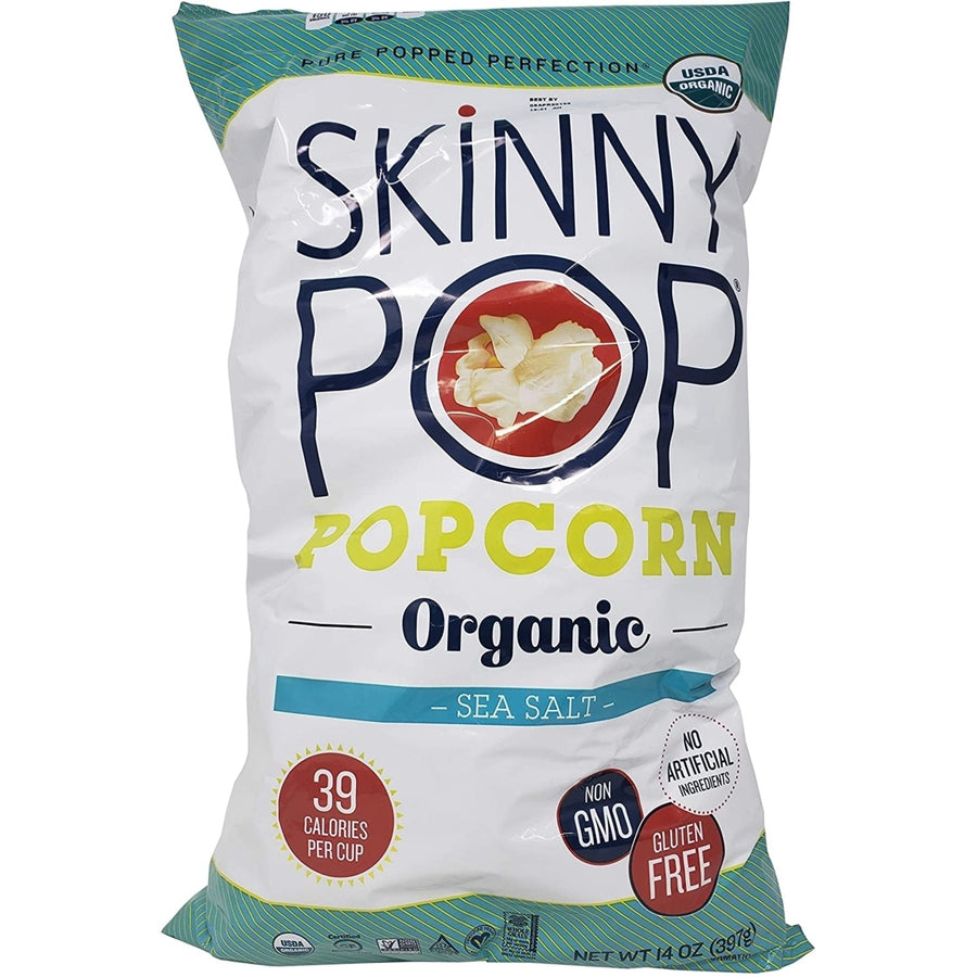 Skinny Pop Organic Popcorn Sea Salt Pure Popped Perfection 14 Ounce Image 1