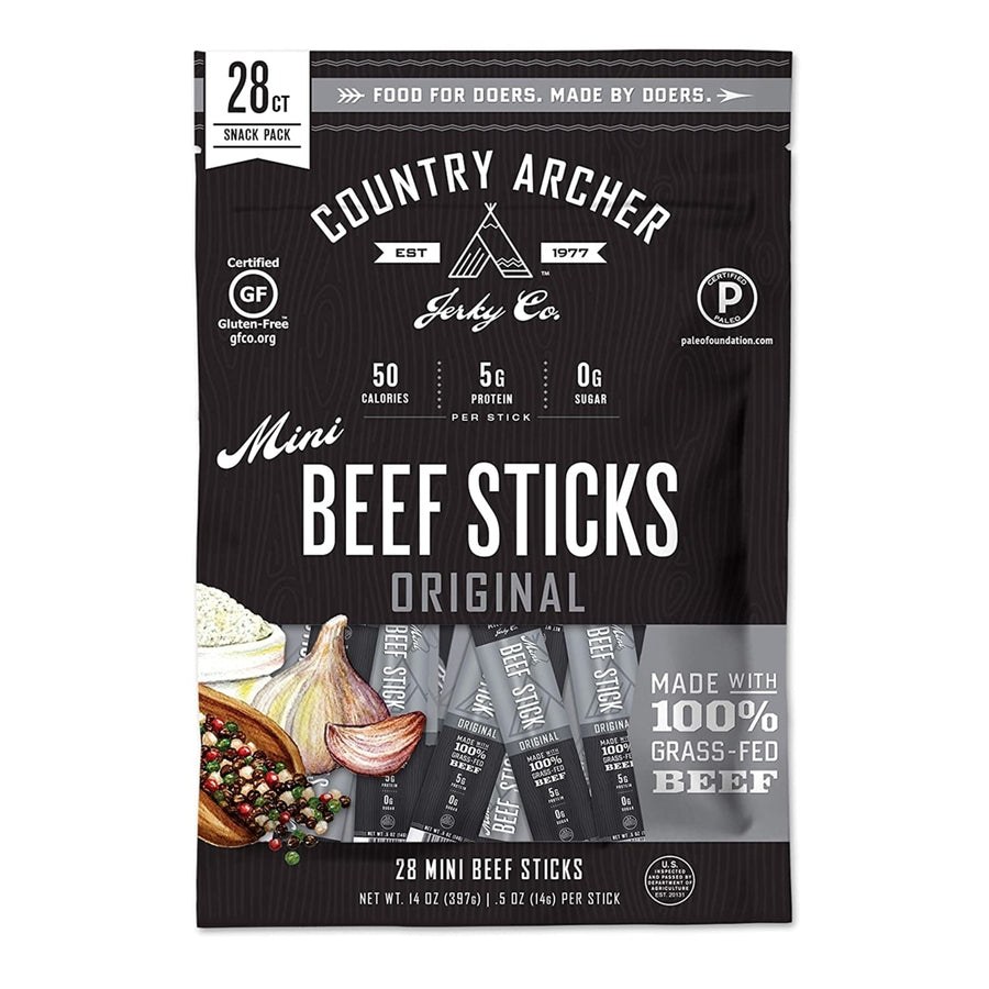 Country Archer Mini Beef Sticks Original Grass-Fed 28 Count Image 1