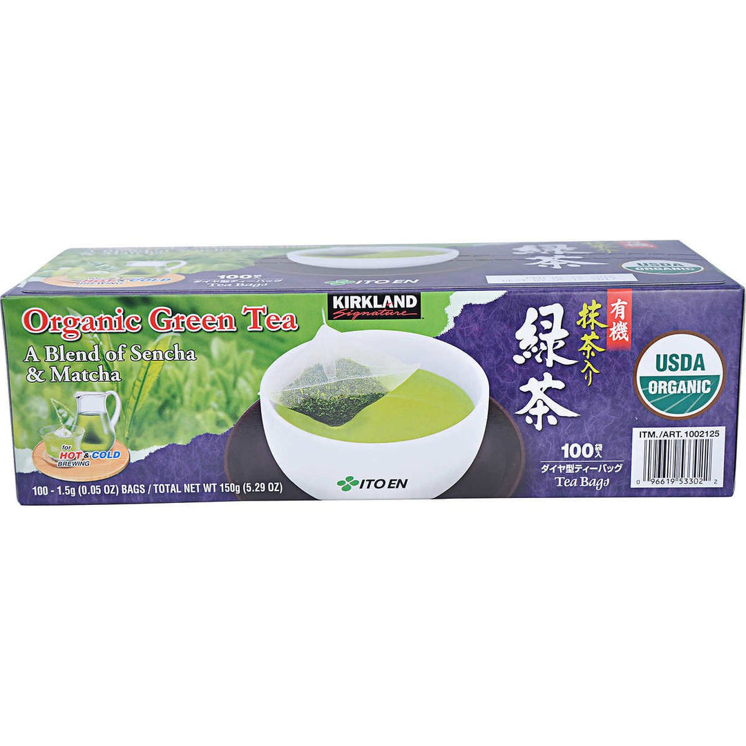 Kirkland Signature Organic Green Tea 1.5 g (100 Count) Image 1