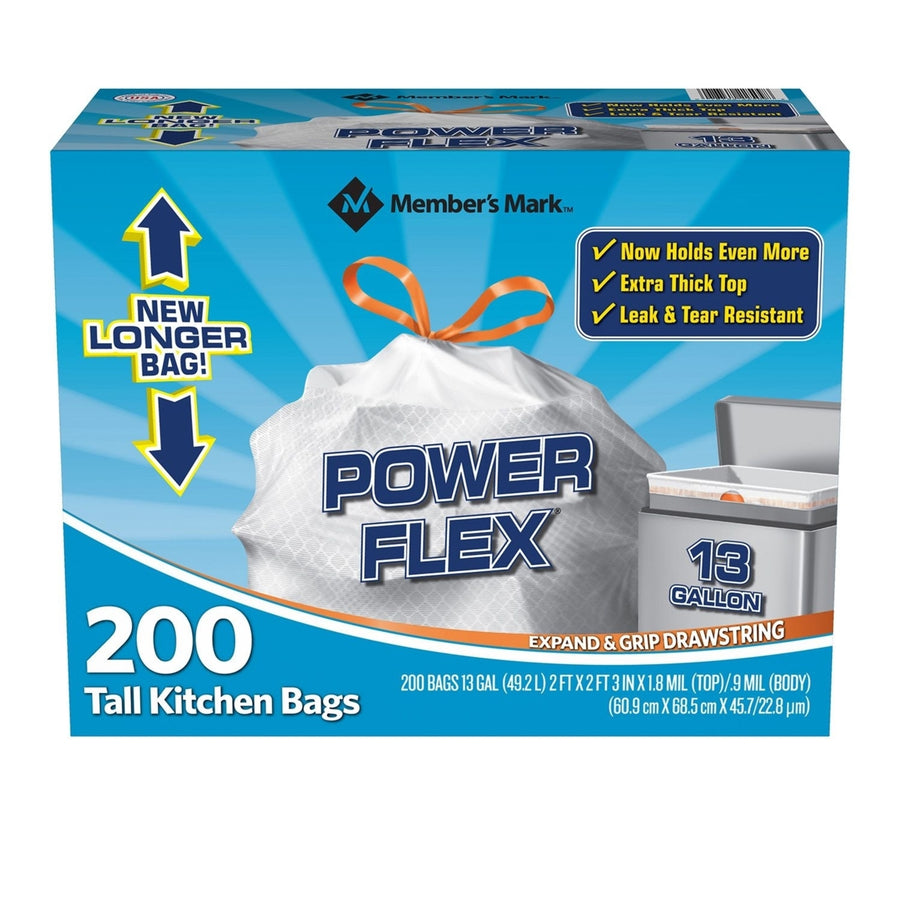 Members Mark Tall Kitchen Drawstring Bags (13 Gallon 200 Count) - Original Image 1