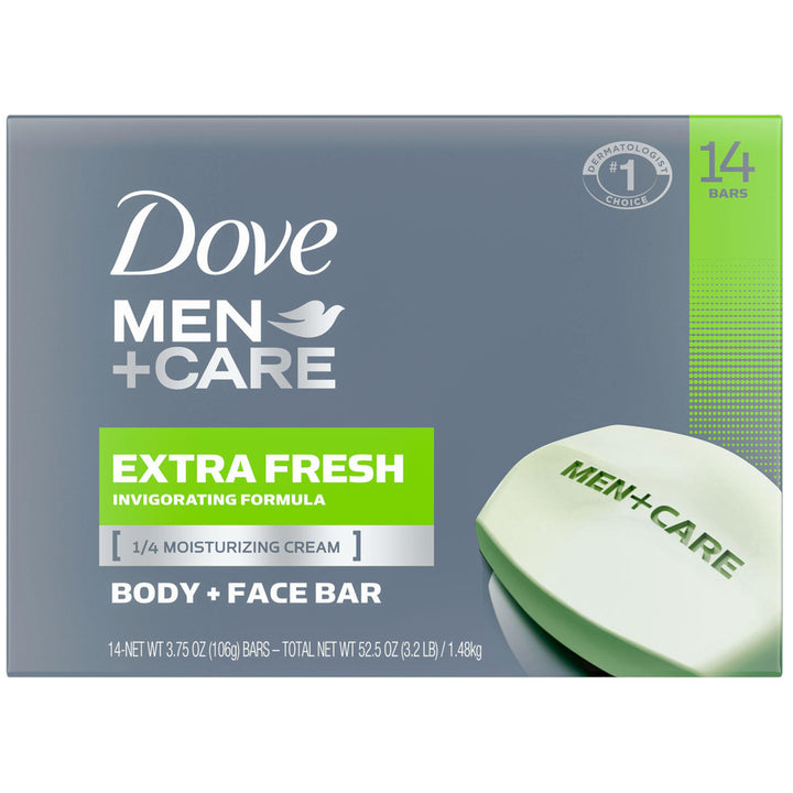 Dove Men+Care Body and Face Bar Extra Fresh 3.75 Ounce (14 Count) Image 1