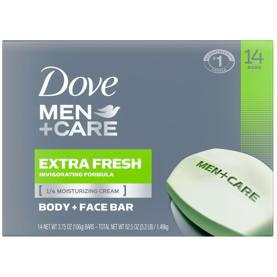 Dove Men+Care Body and Face Bar Extra Fresh 3.75 Ounce (14 Count) Image 1