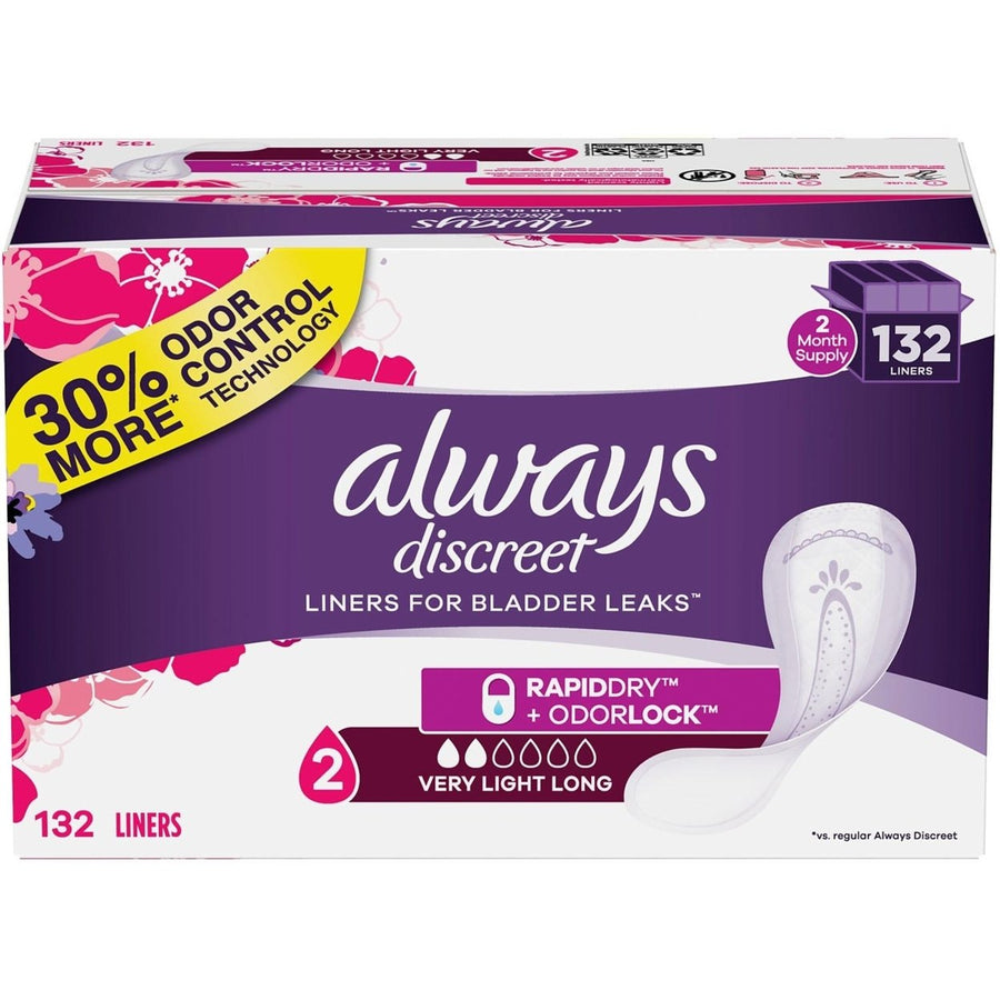 Always Discreet Incontinence LinersVery Light Absorbency (132 ct.) Image 1