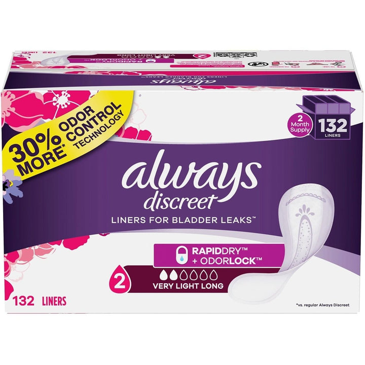 Always Discreet Incontinence Liners Very Light Absorbency (132 ct.) Image 1