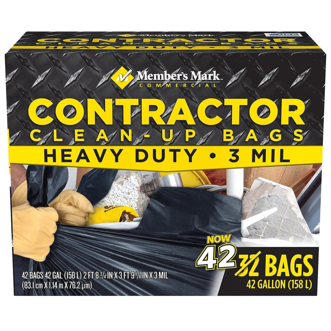 Members Mark Commercial Contractor Clean-Up Bags (42 Gallon 42 Count) Image 1