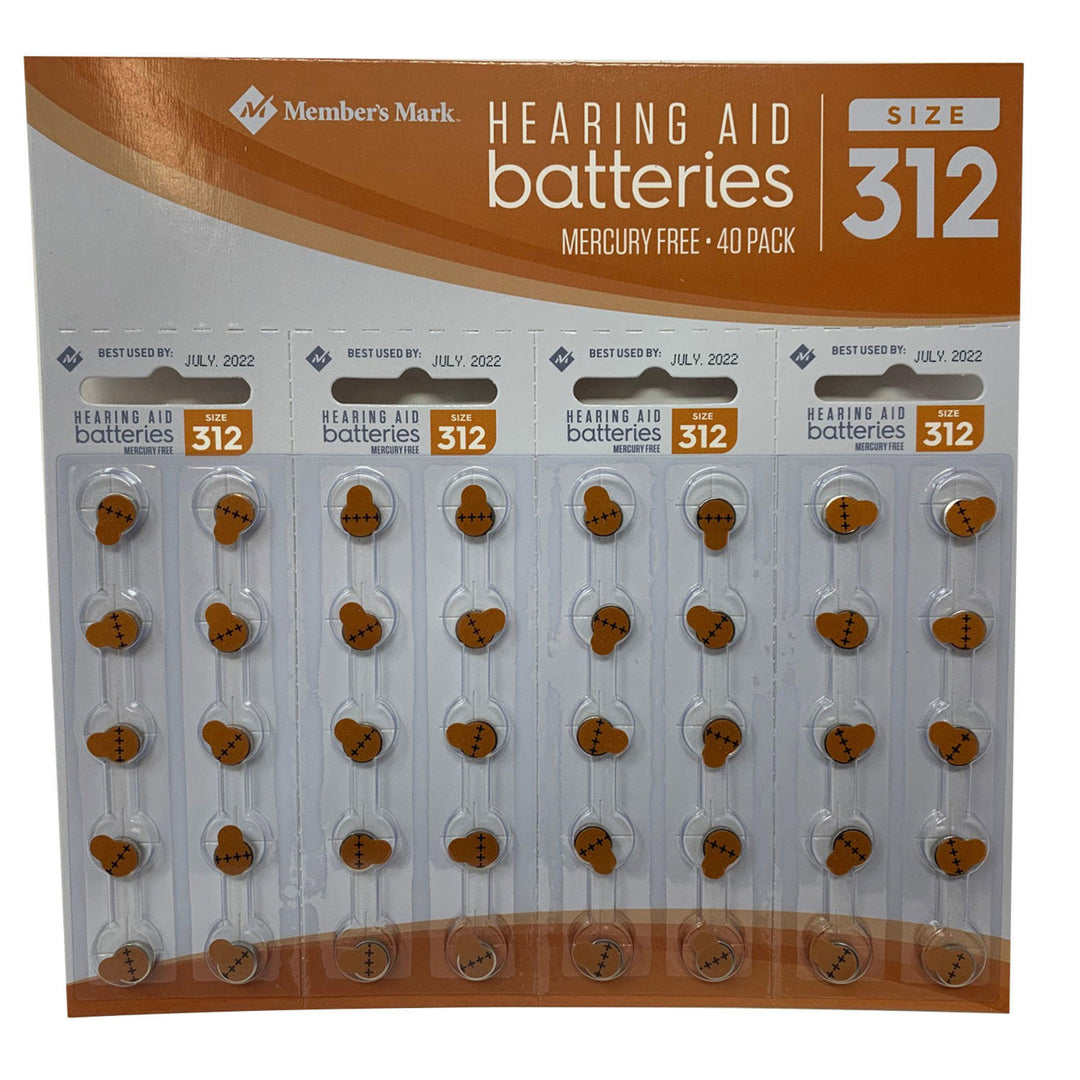 Members Mark Hearing Aid Batteries Size 312 (40 Count) Image 1