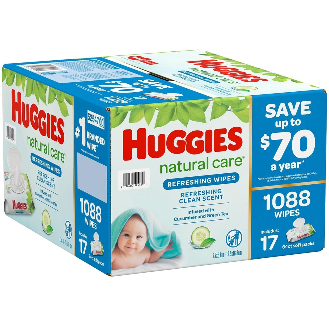 Huggies Natural Care Baby Wipe Refill Refreshing Clean (1,088 Count) Image 2