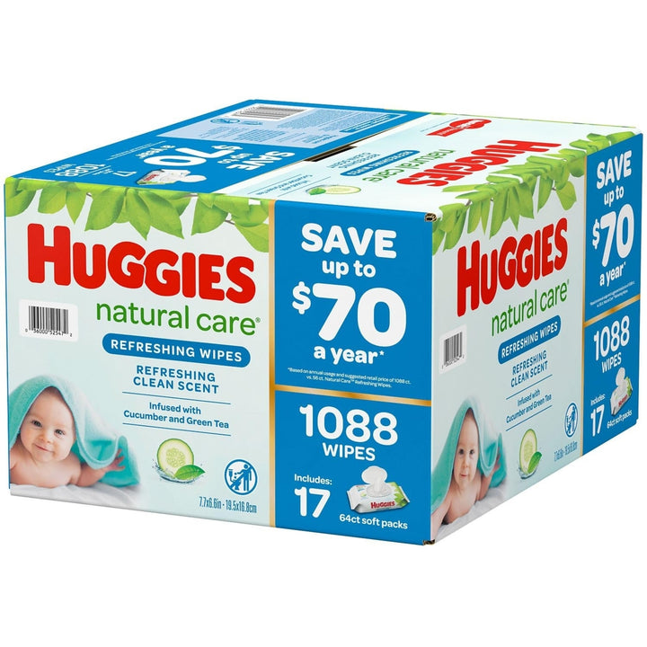 Huggies Natural Care Baby Wipe Refill Refreshing Clean (1,088 Count) Image 3