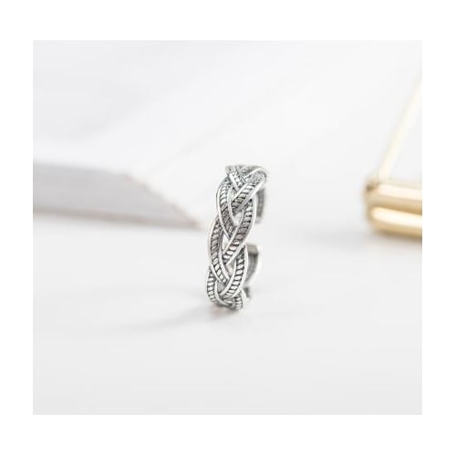 Ma Wei wave lines interweave retro made Thai Fashion style ring Image 4