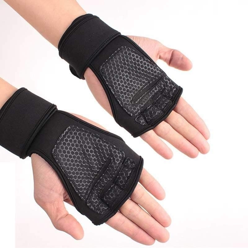 1 Pair Weight Lifting Training Gloves Women Men Fitness Sports Body Building Gymnastics Grips Hand Palm Protector Image 4