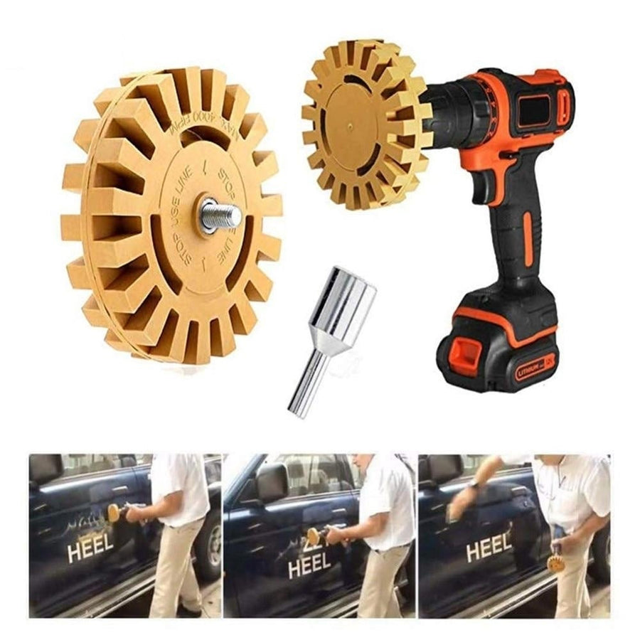 4 Inch 100mm Power Drill Adapter Decal Removal Anti Scratch Practical Pinstripe Quick Eraser Wheel Rubber Effective Image 1