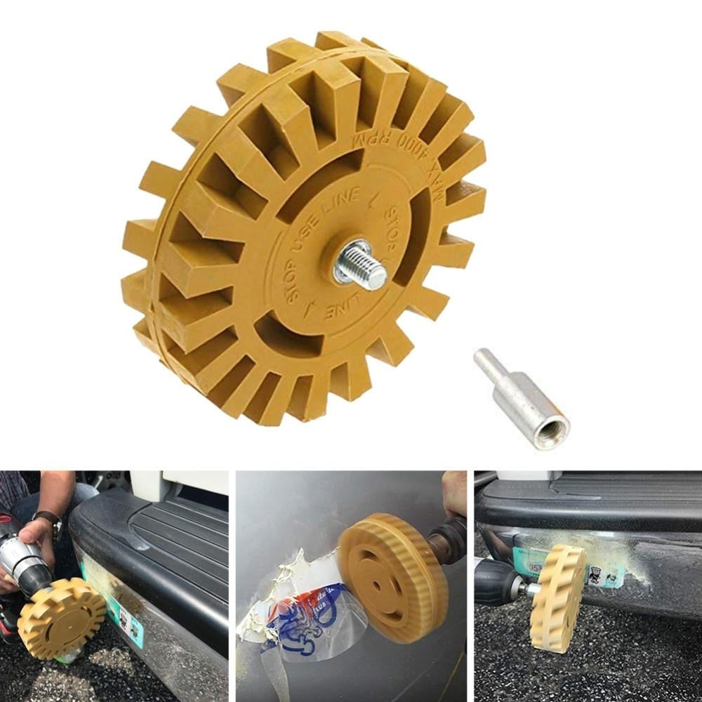 4 Inch 100mm Power Drill Adapter Decal Removal Anti Scratch Practical Pinstripe Quick Eraser Wheel Rubber Effective Image 2