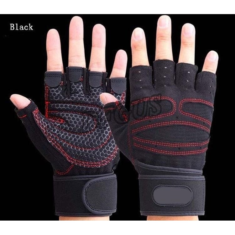 Half Finger Gym Gloves Heavyweight Sports Exercise Lifting BodyBuilding Training Fitness Image 1