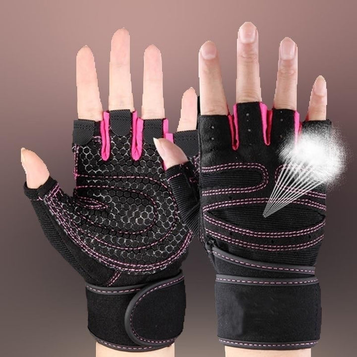 Half Finger Gym Gloves Heavyweight Sports Exercise Lifting BodyBuilding Training Fitness Image 1