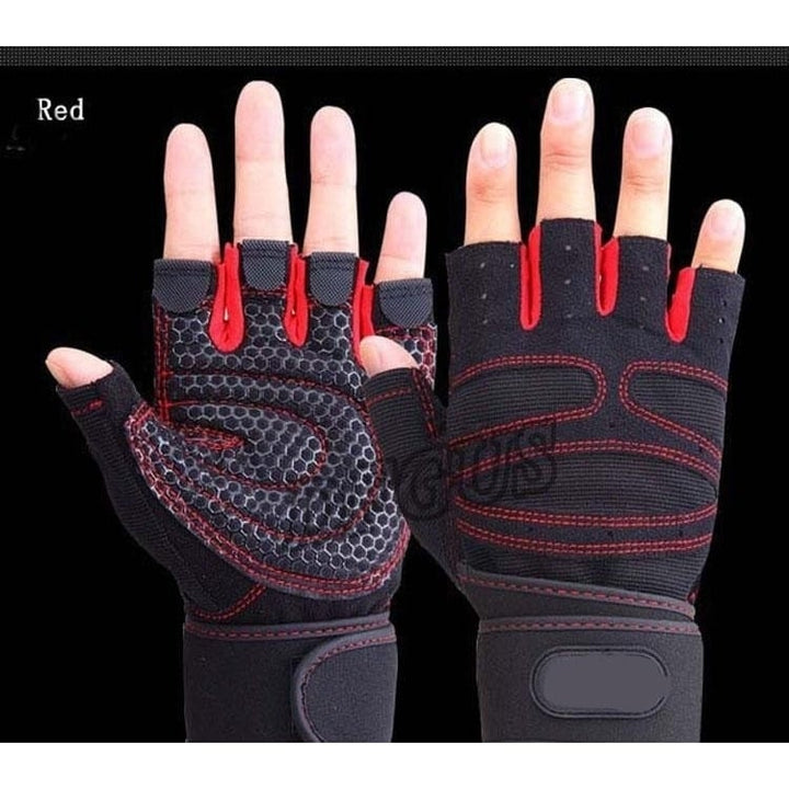 Half Finger Gym Gloves Heavyweight Sports Exercise Lifting BodyBuilding Training Fitness Image 1