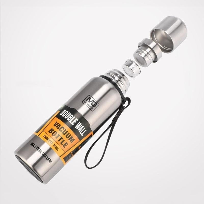 Outdoor Thermos Bottle Portable Large Capacity Insulated Cup Military Style Vacuum Flask Image 6