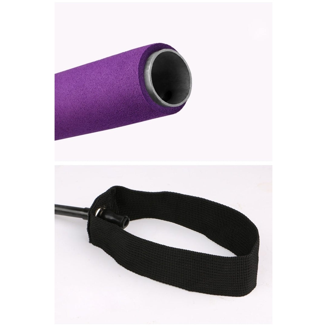 Pilates Exercise Stick Toning Bar Fitness Room Yoga Gym Body Workout Abdominal Resistance Bands Rope Pulley Image 3