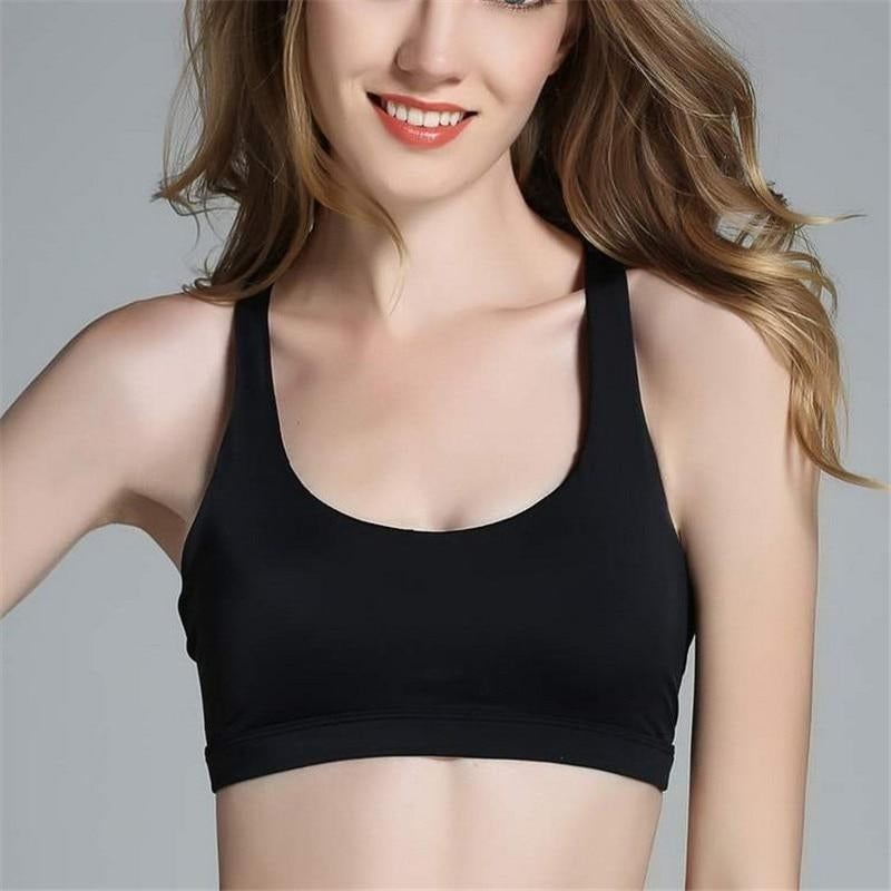 Sports Bra Push Up Active Wear For Women Gym Pink Brassiere Criss Cross Crop Top Female Yoga Image 4