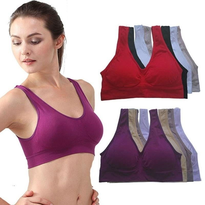 Womens Sport Bra Fitness Yoga Running Vest Underwear Padded Crop Tops No Wire Image 1