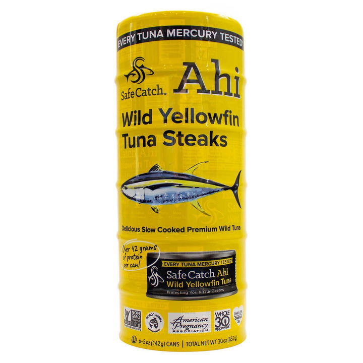 Safe Catch Ahi Wild Yellowfin Tuna Steaks 5 Ounce Can (Pack of 6) Image 1