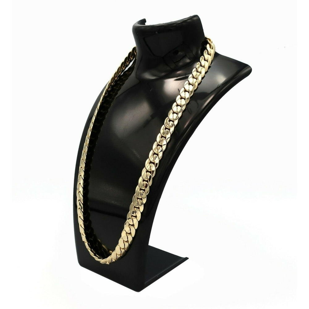 10mm Miami Cuban link Chain Necklace Bracelet 14K Gold Filled High Polish Finsh  8" 24" Image 2