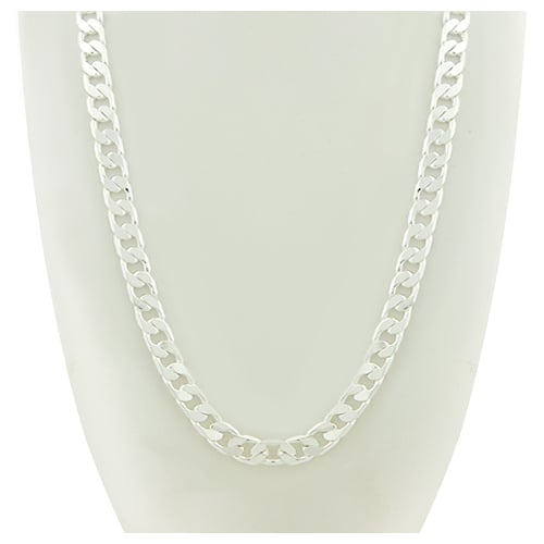 14K White Gold Filled Cuban Link Chain 24" Image 1