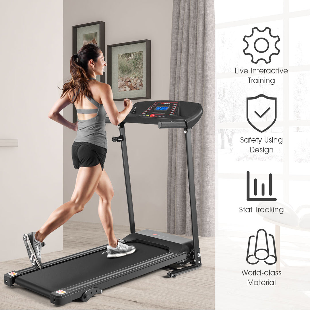 1.0HP Folding Treadmill Electric Support Motorized Power Running Machine Trainer Image 8