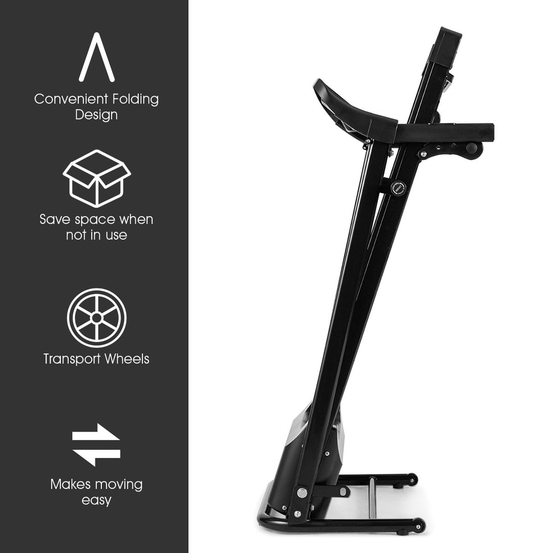 1.0HP Folding Treadmill Electric Support Motorized Power Running Machine Trainer Image 10