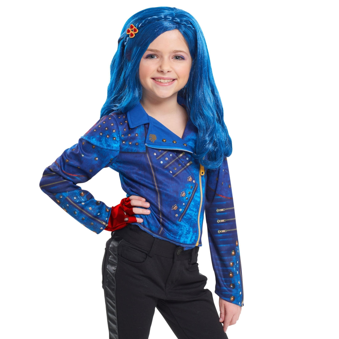 Descendants 2 Evie Character Evilicious Blue Wig Heart-Shaped Barrette Disney Just Play Image 1