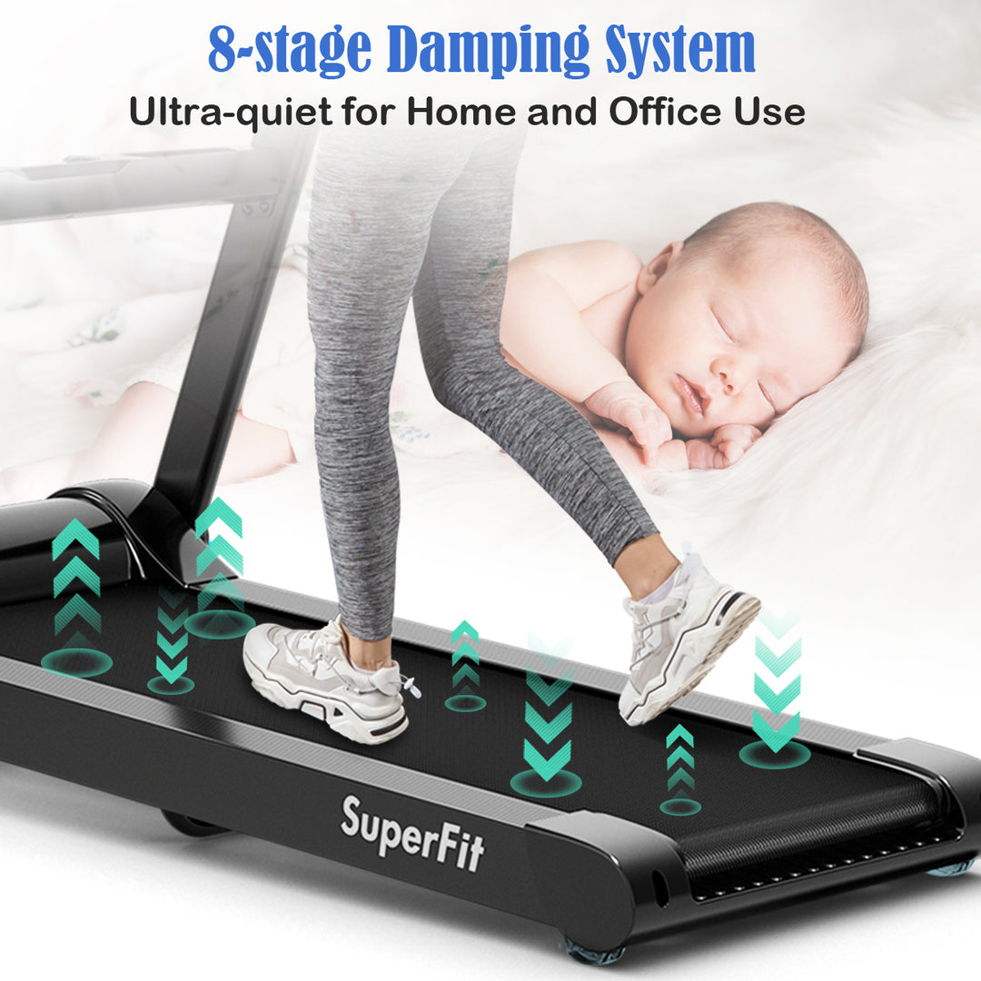 2.25HP Folding Treadmill Running Machine LED Touch Display Image 7