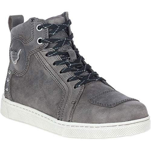 Harley-Davidson Womens Bateman 4" Metal High Top Leather Sneaker Riding Boot Grey - D84657 Grey Image 4