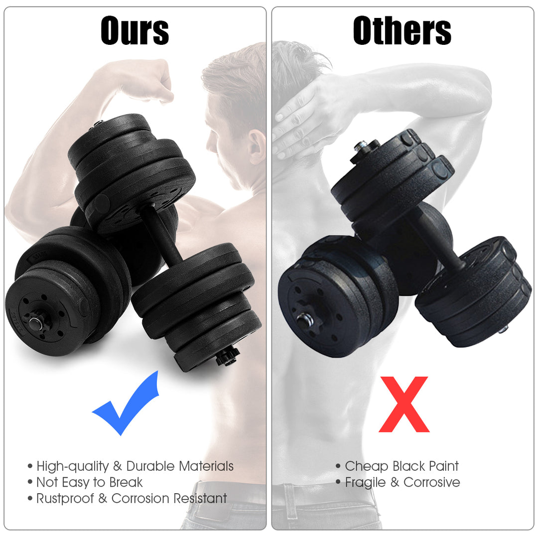 66 LB Dumbbell Weight Set Fitness 16 Adjustable Plates Workout Image 9