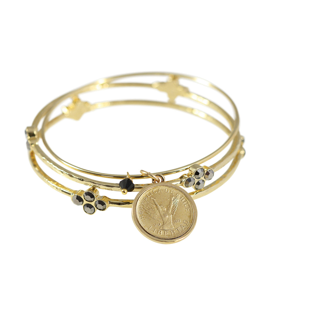 Angel Coin Bangle Coin Bracelet Set Image 1