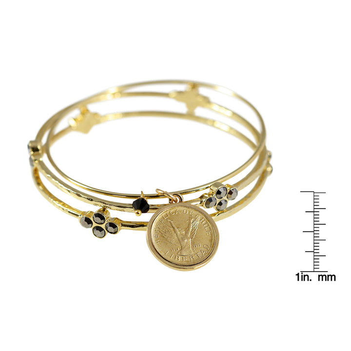 Angel Coin Bangle Coin Bracelet Set Image 3