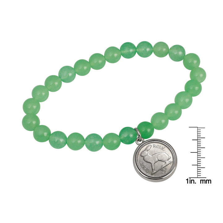 Lucky Irish Three Pence Coin Aventurine Bracelet Image 3