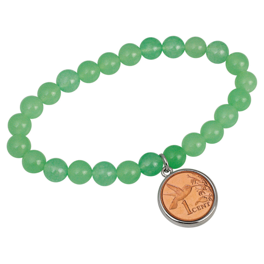 Hummingbird Coin Aventurine Stretch Bracelet Image 1