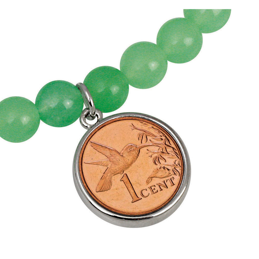 Hummingbird Coin Aventurine Stretch Bracelet Image 2