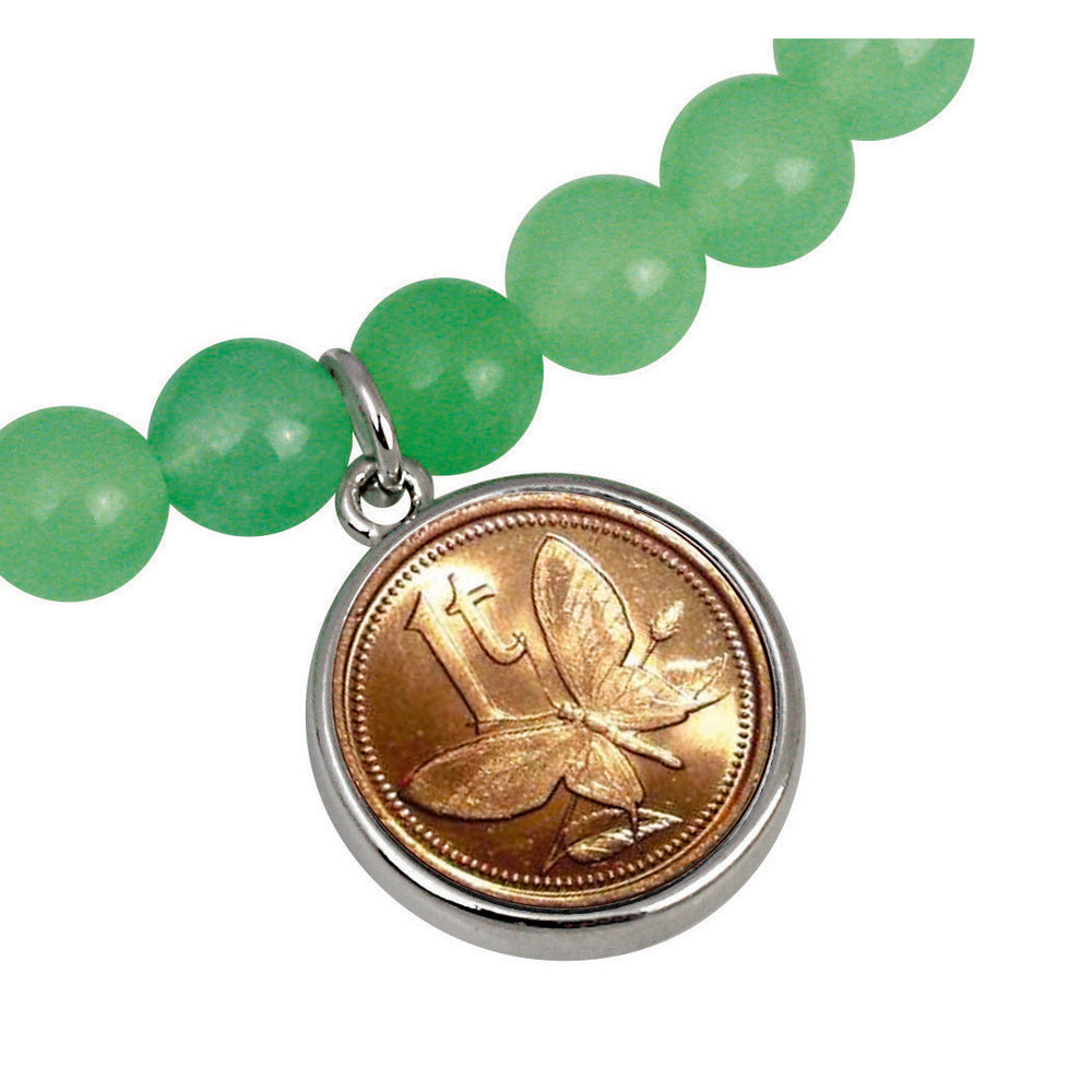 Butterfly Coin Aventurine Stretch Bracelet Image 2