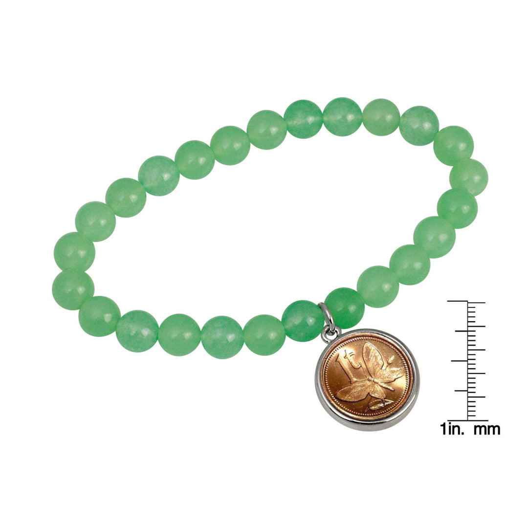 Butterfly Coin Aventurine Stretch Bracelet Image 3