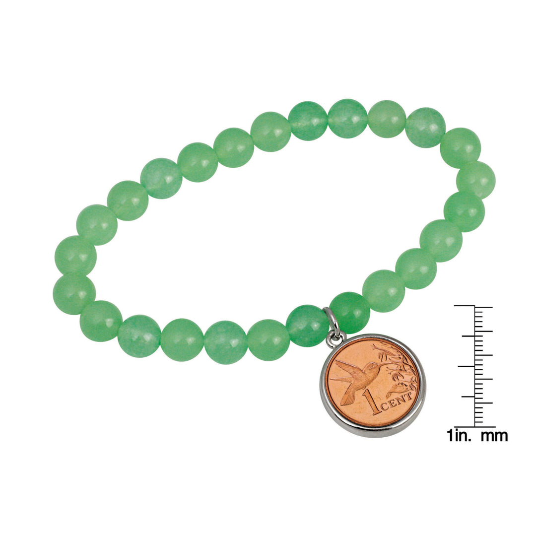 Hummingbird Coin Aventurine Stretch Bracelet Image 3